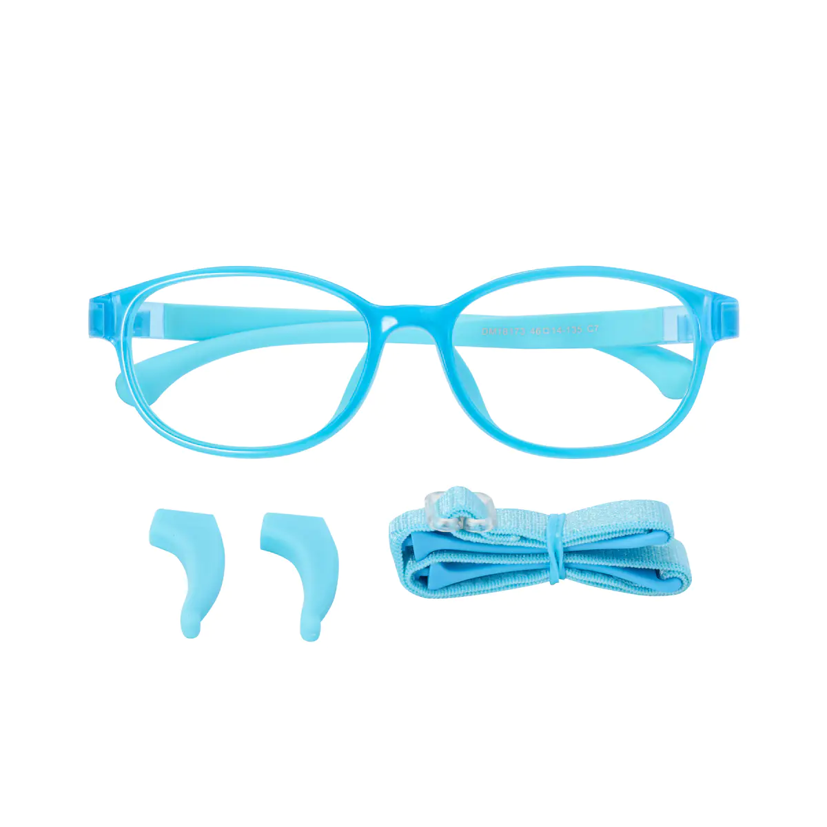 Kids'  Rectangle Transparent Blue Eyeglasses