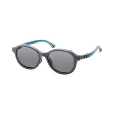 Kids' Oval Transparent Gray Clip-On Eyeglasses