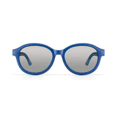 Kids' Oval Transparent Blue Clip-On Eyeglasses