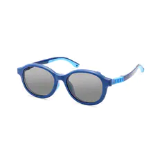 Kids' Oval Transparent Blue Clip-On Eyeglasses