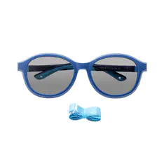Kids' Oval Transparent Blue Clip-On Eyeglasses