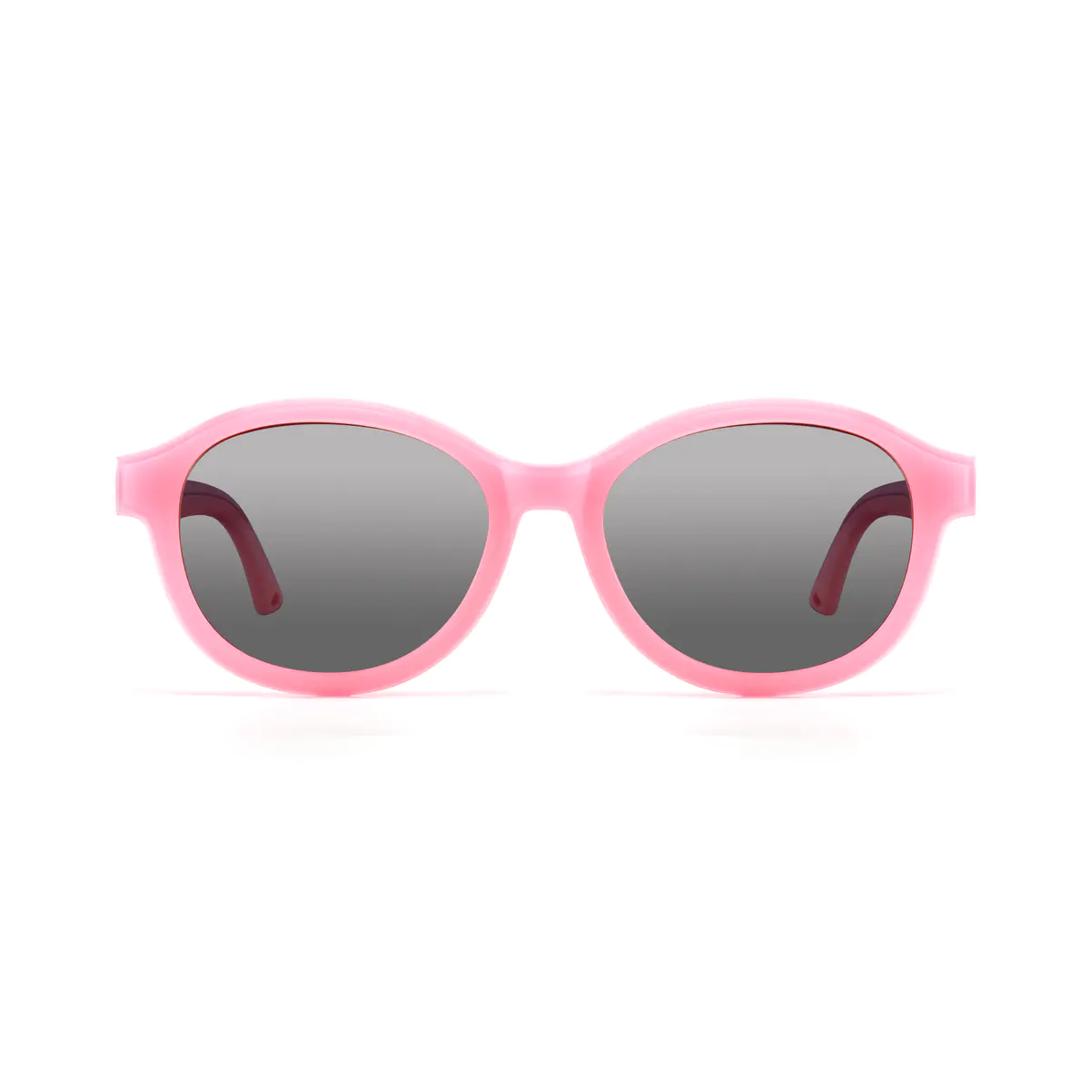 Kids' Oval Transparent Pink Clip-On Eyeglasses