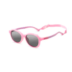 Kids' Oval Transparent Pink Clip-On Eyeglasses