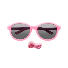 Kids' Oval Transparent Pink Clip-On Eyeglasses