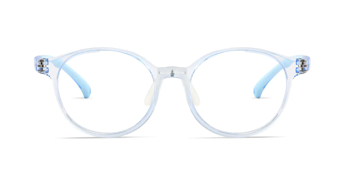 Kids' Oval Transparent Blue Eyeglasses