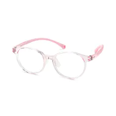 Kids' Oval Transparent Pink Eyeglasses