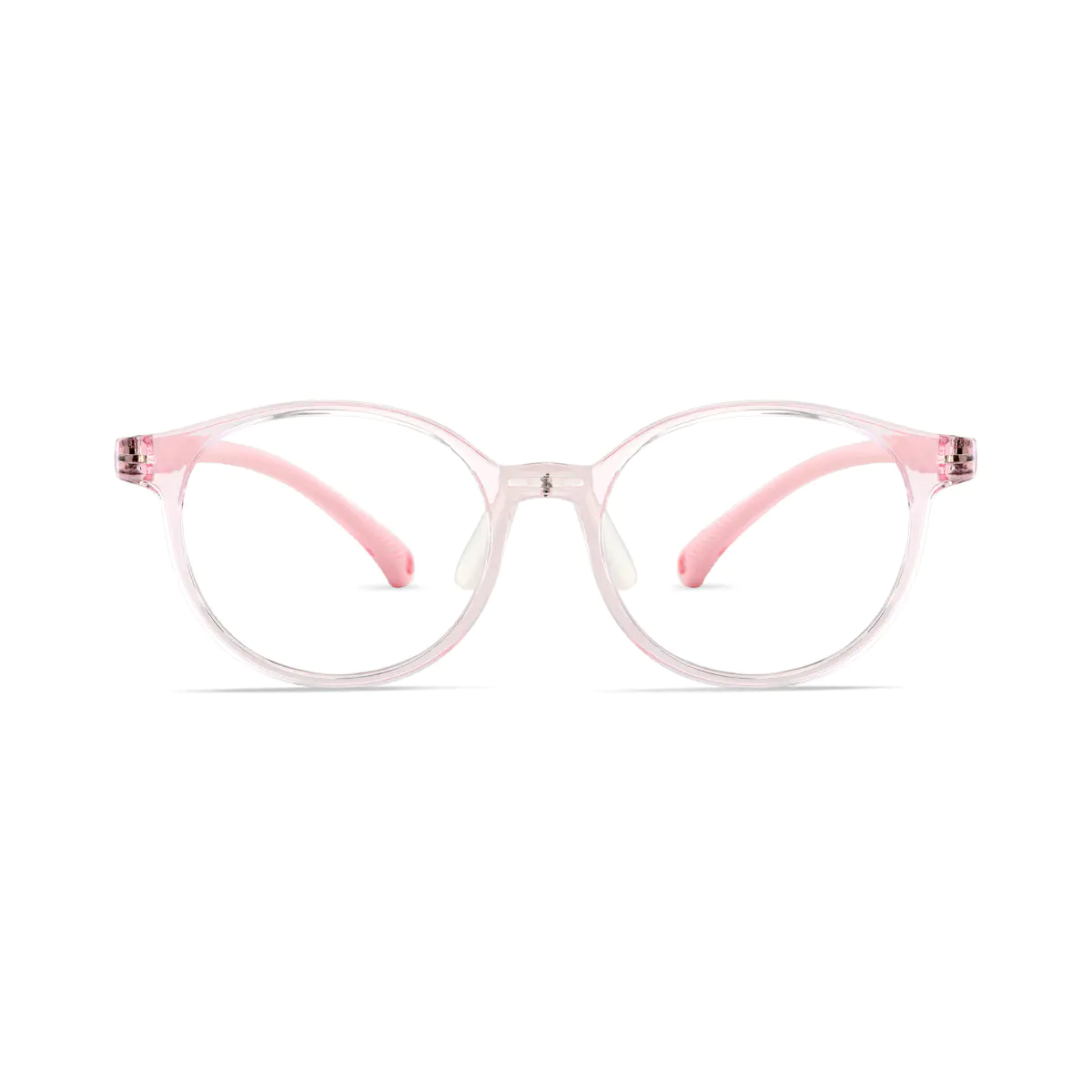 Kids' Oval Transparent Pink Eyeglasses