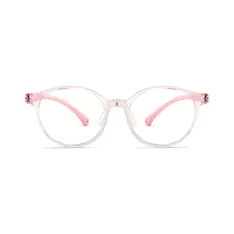 Kids' Oval Transparent Pink Eyeglasses
