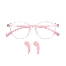 Kids' Oval Transparent Pink Eyeglasses