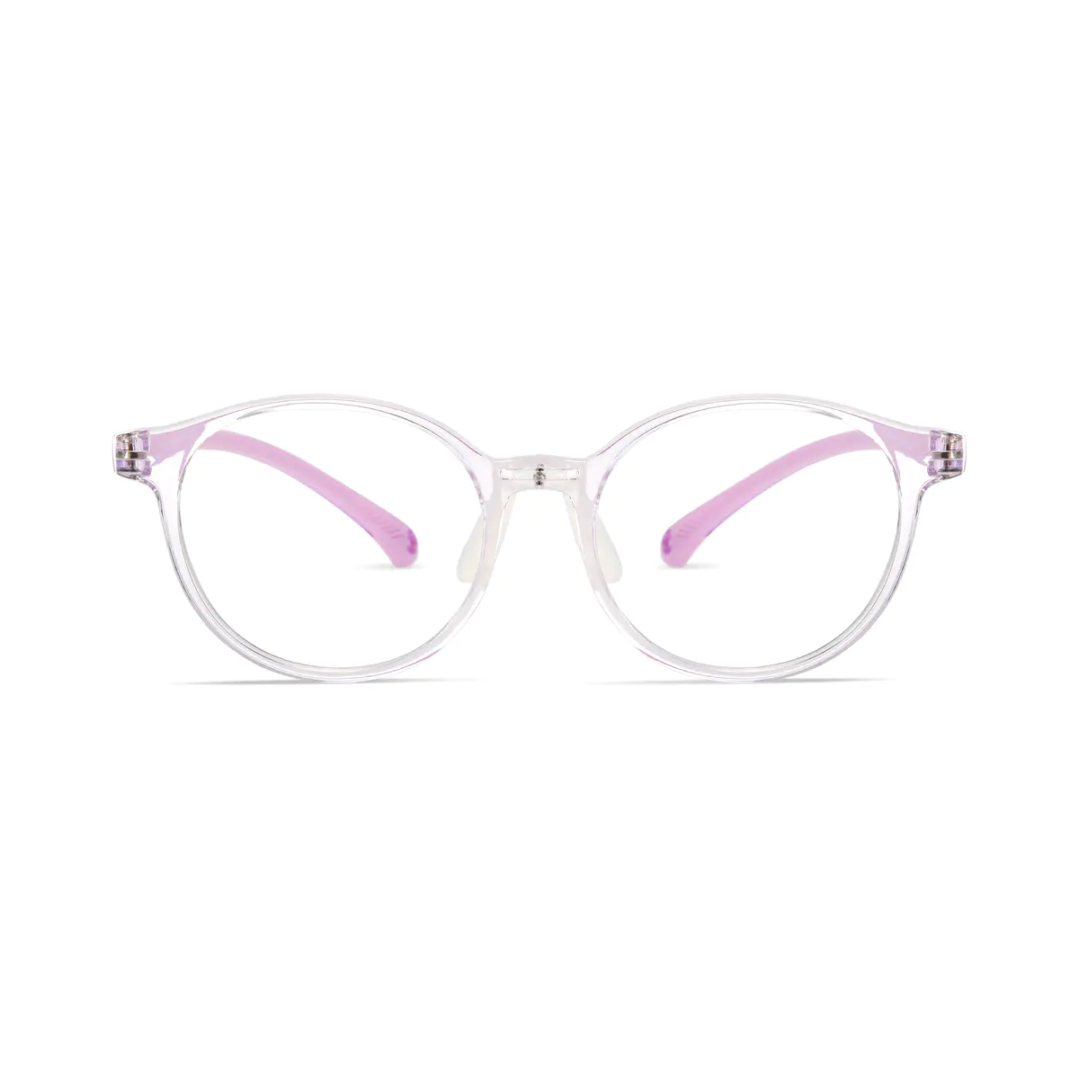Kids' Oval Transparent Purple Eyeglasses