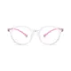 Kids' Oval Transparent Purple Eyeglasses