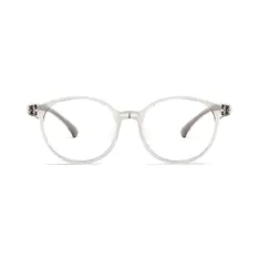Kids' Oval Transparent Gray Eyeglasses