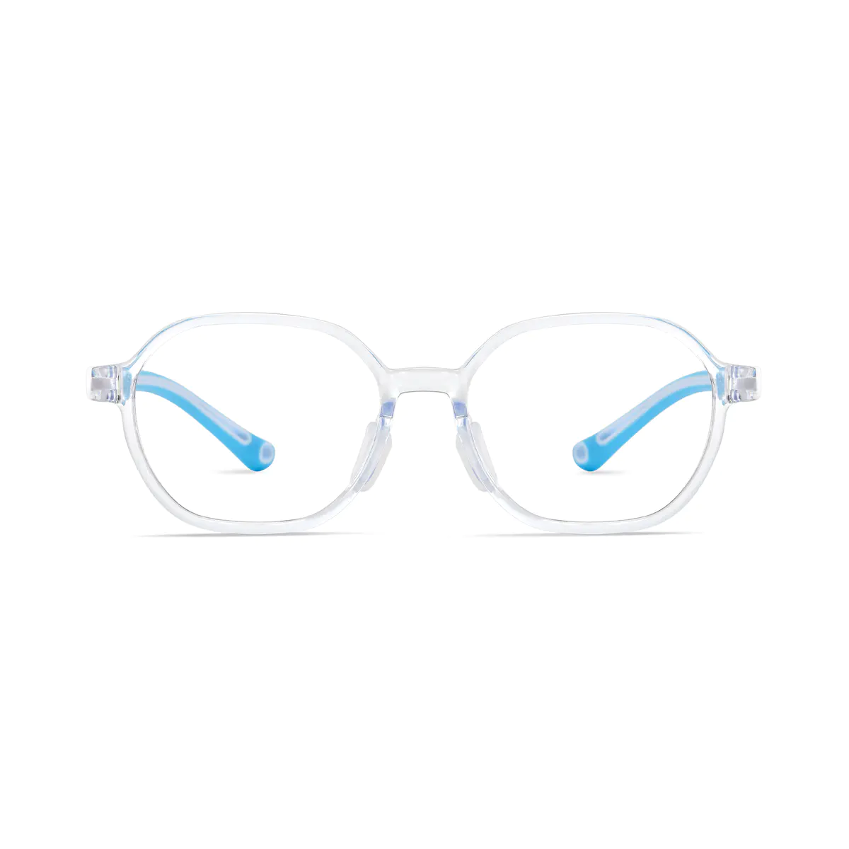 Kids' Oval Transparent Blue Eyeglasses