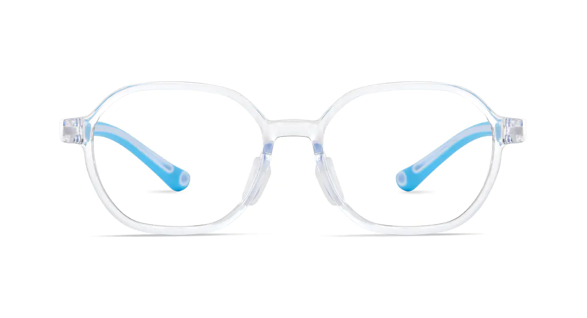 Kids' Oval Transparent Blue Eyeglasses