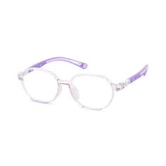 Kids' Oval Transparent Purple Eyeglasses