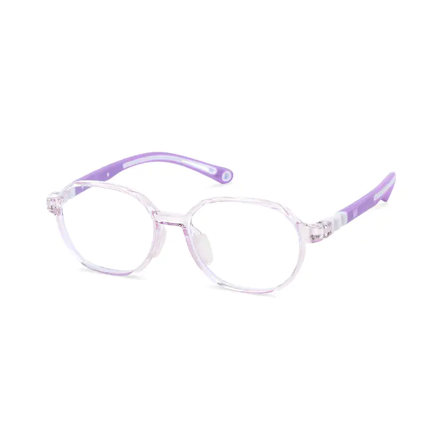 Kids' Oval Transparent Purple Eyeglasses