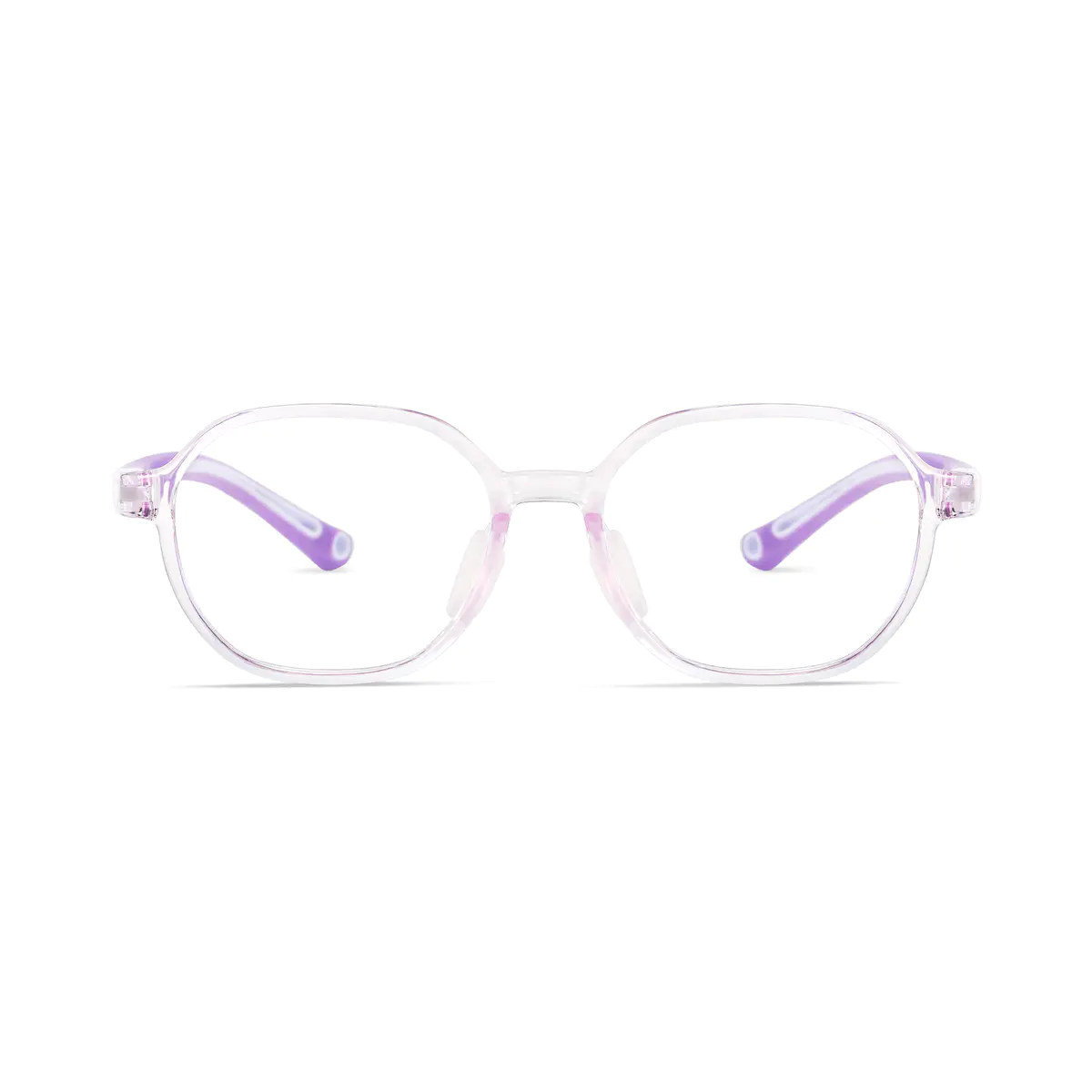 Kids' Oval Transparent Purple Eyeglasses