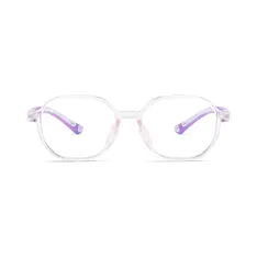 Kids' Oval Transparent Purple Eyeglasses