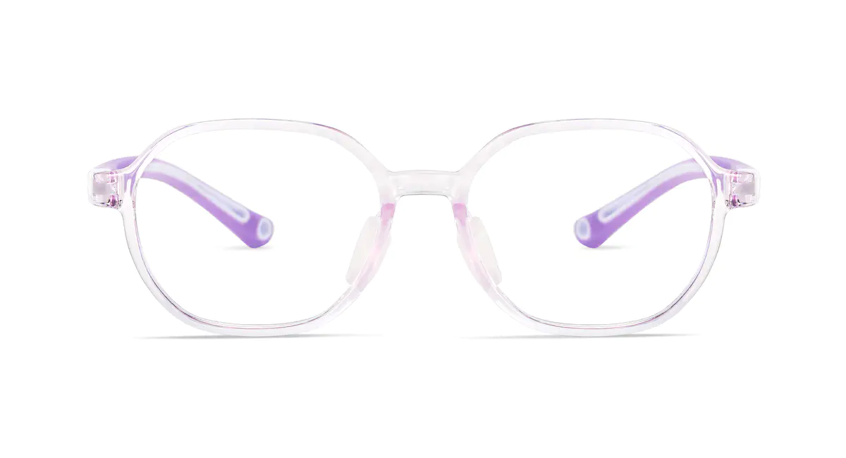 Kids' Oval Transparent Purple Eyeglasses