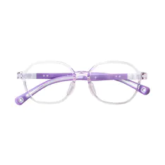 Kids' Oval Transparent Purple Eyeglasses