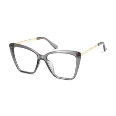Cat-eye Transparent Gray Eyeglasses