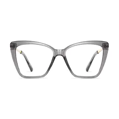 Cat-eye Transparent Gray Eyeglasses