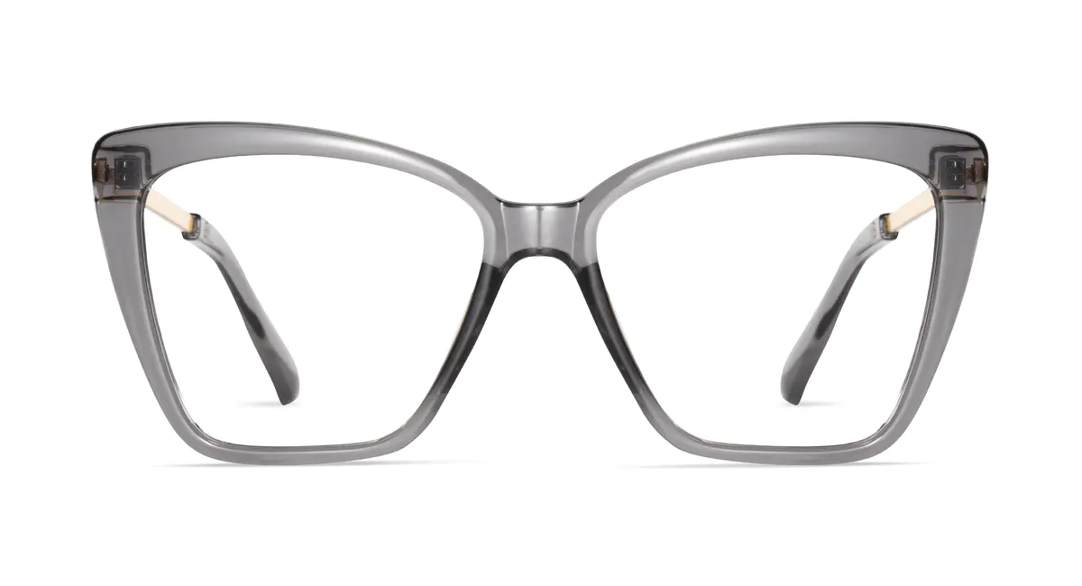 Cat-eye Transparent Gray Eyeglasses
