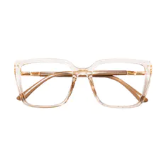 Rectangle Transparent Amber Eyeglasses