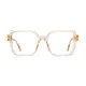 Square Transparent Amber Eyeglasses