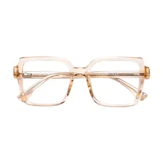 Square Transparent Amber Eyeglasses