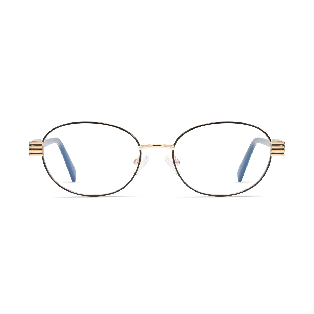 Oval Black/Gold Eyeglasses