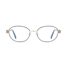 Oval Black/Gold Eyeglasses