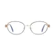 Oval Black/Gold Eyeglasses