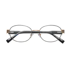 Oval Black/Gold Eyeglasses