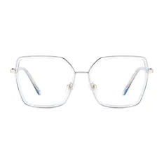 Square Transparent Blue Eyeglasses