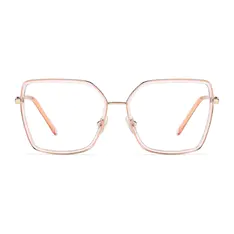 Square Transparent Pink Eyeglasses