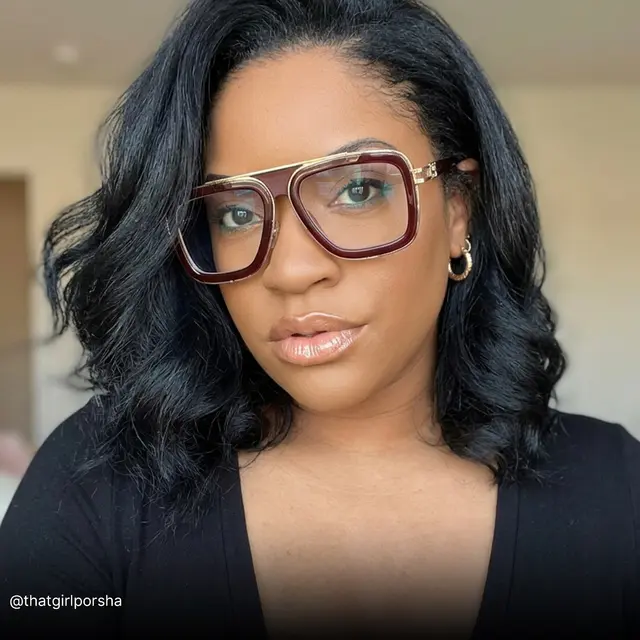 Aviator Light Brown/Gold Eyeglasses