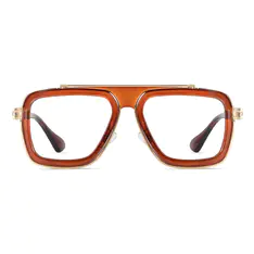 Aviator Light Brown/Gold Eyeglasses