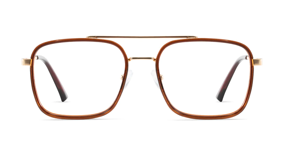 Aviator Light Brown Eyeglasses