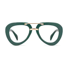 Aviator Green Eyeglasses