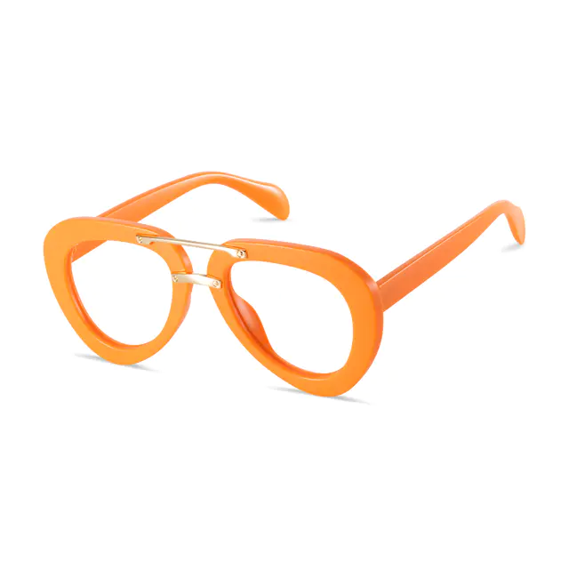 Aviator Orange Eyeglasses