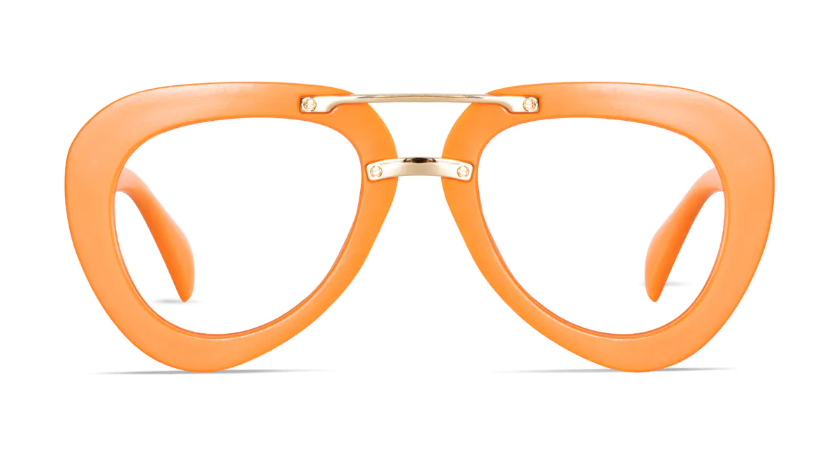 Aviator Orange Eyeglasses