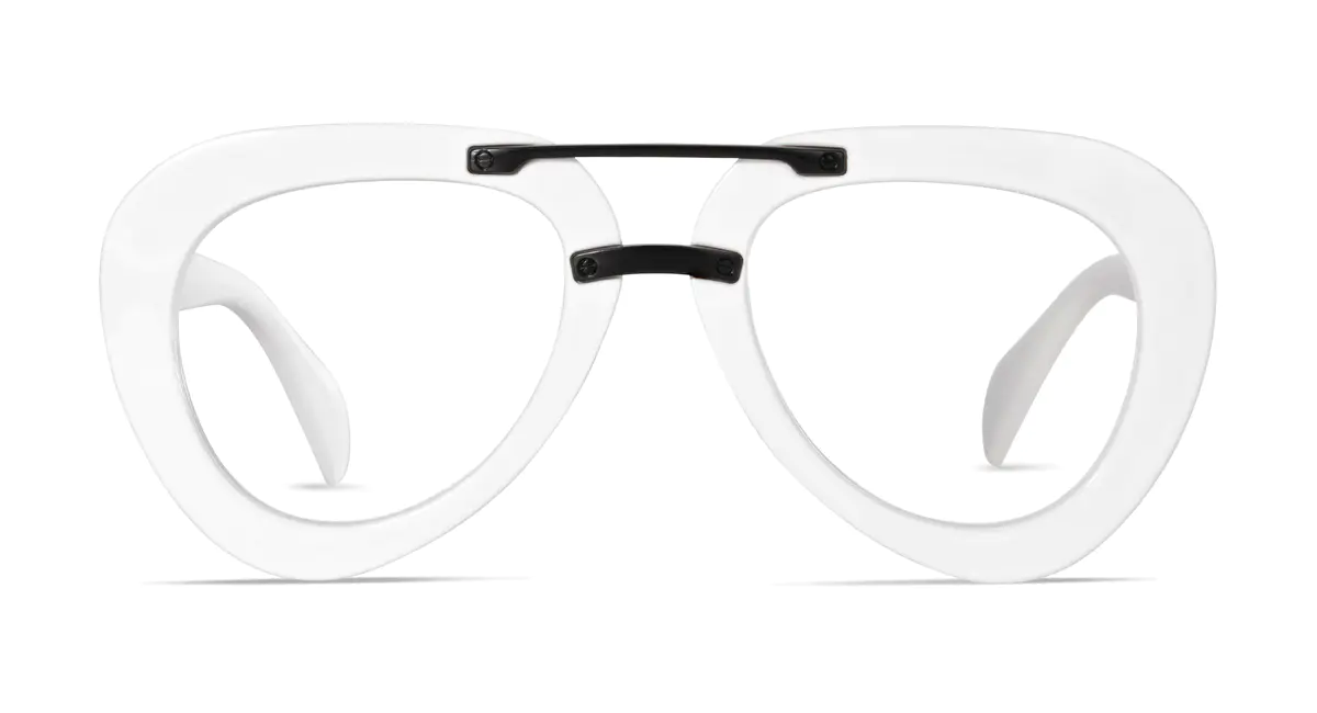 Aviator White Eyeglasses
