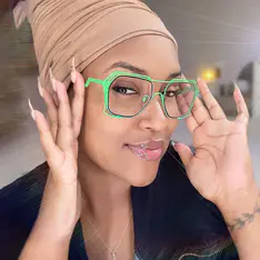 Geometric Green Eyeglasses