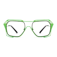 Geometric Green Eyeglasses