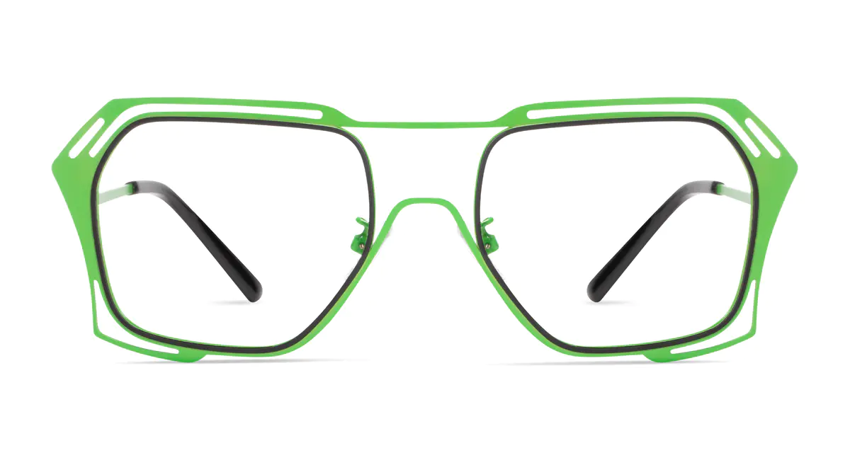 Geometric Green Eyeglasses