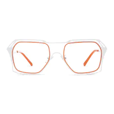 Geometric White Eyeglasses