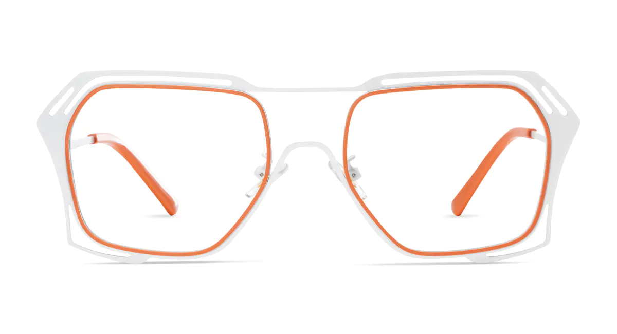 Geometric White Eyeglasses