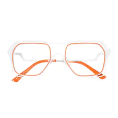 Geometric White Eyeglasses