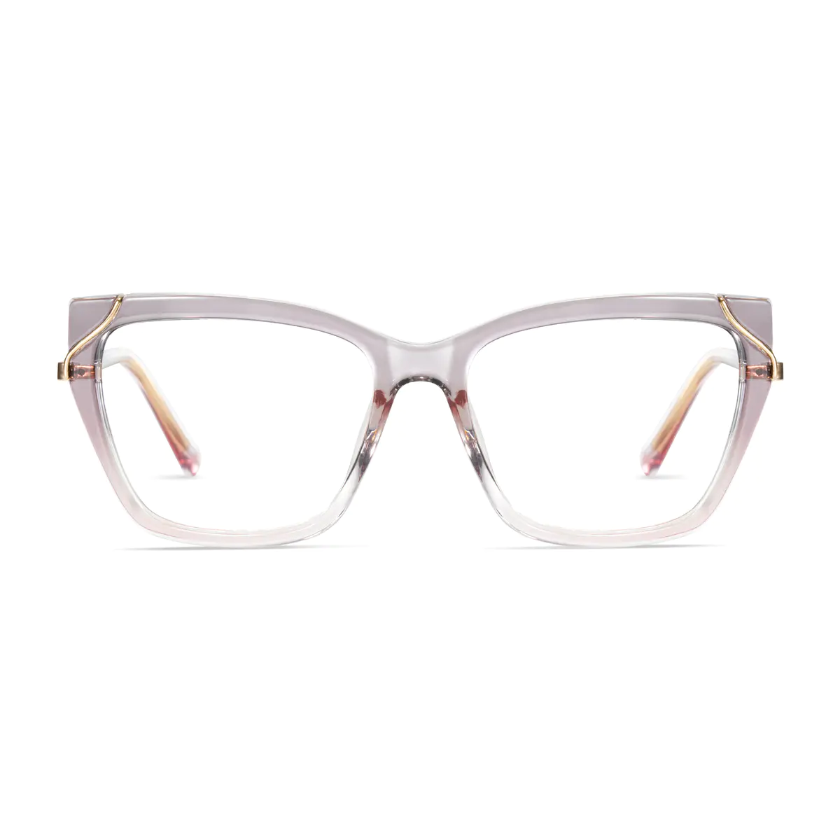 Rectangle Transparent Gray Eyeglasses